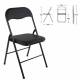 Стулья складные  "Golf CF-007", КОМПЛЕКТ 4шт., черный каркас, кожзам черный, 533032. Фото товара с разных ракурсов.